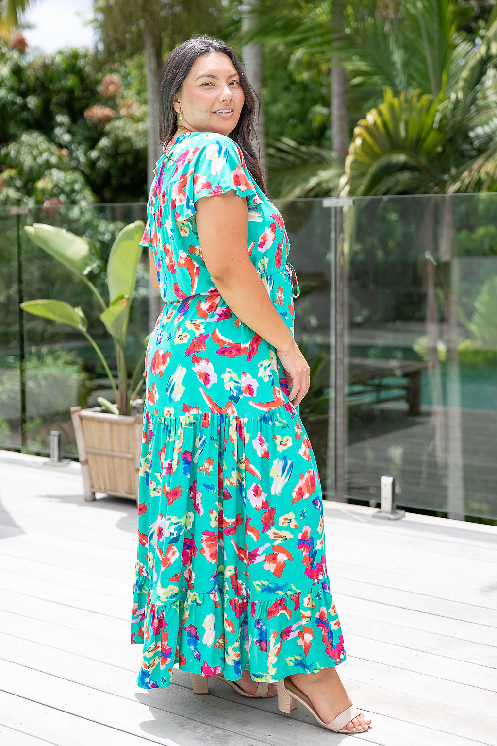 The Cora Maxi Dress - Green Fiesta