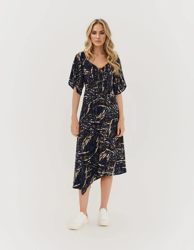 New Long Printed Constellation Dress - Navy Blue