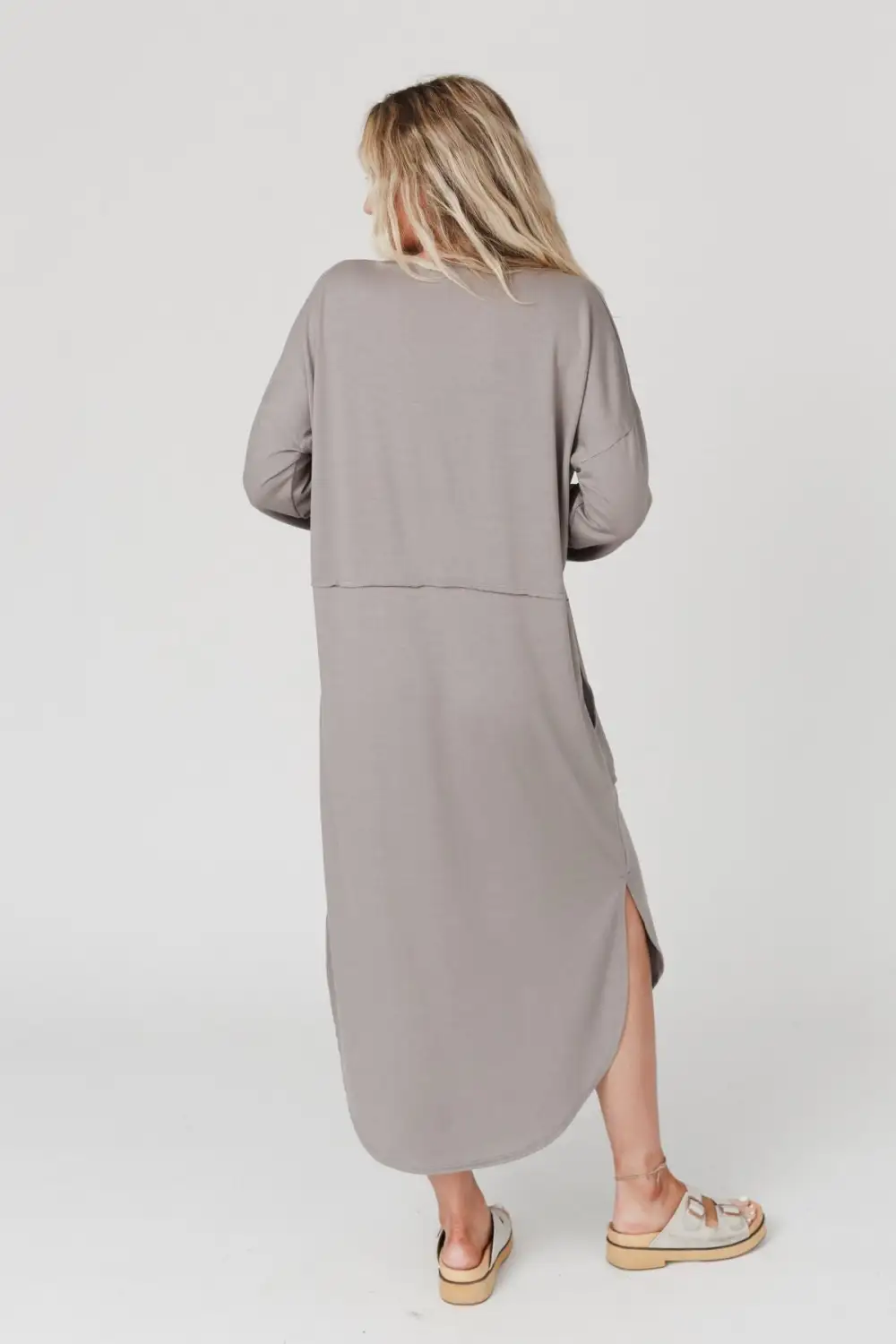 Meadow Long Sleeve Slit Maxi Dress - Coco