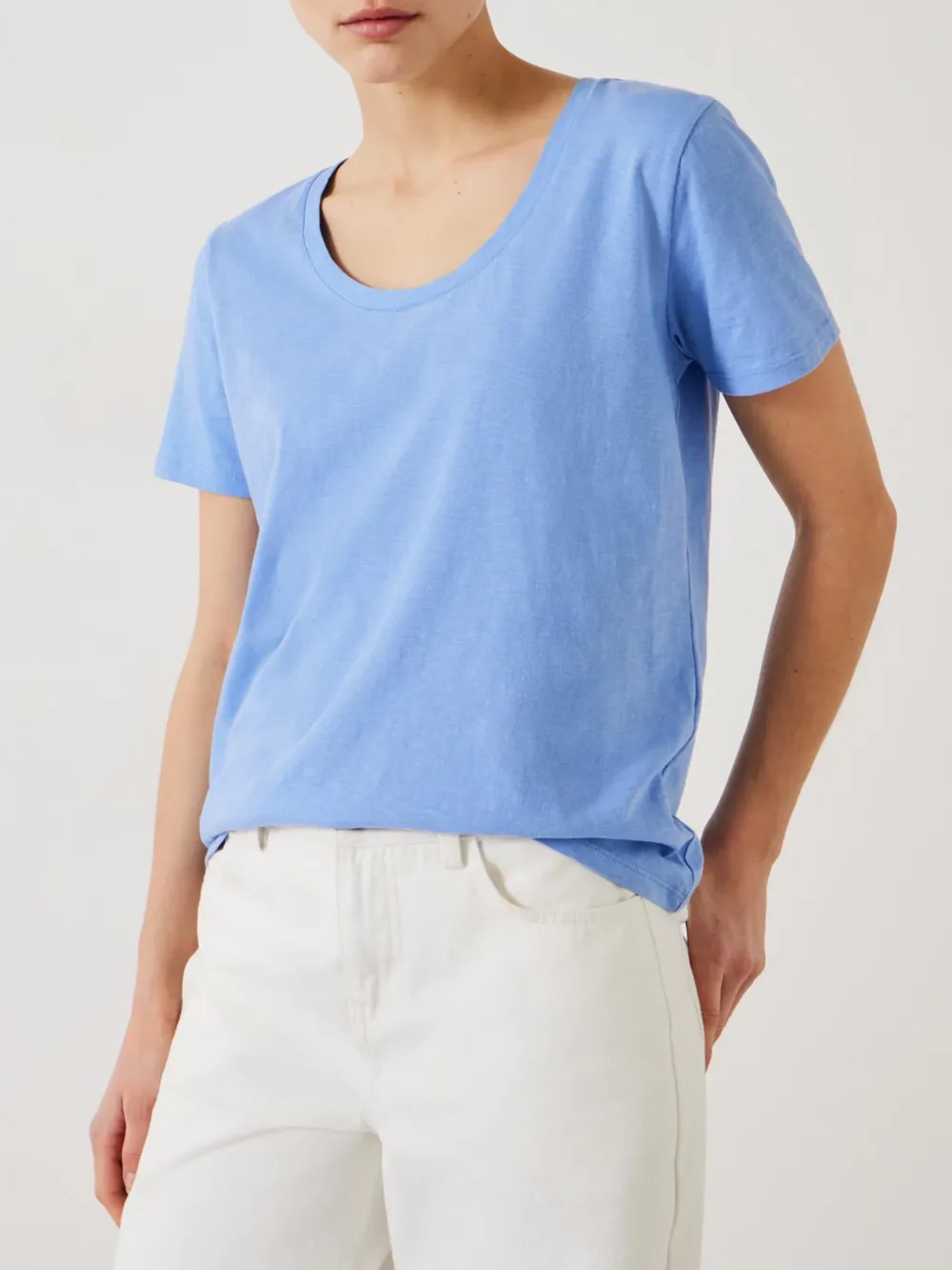 Hari Cotton Slub Scoop Neck T-Shirt