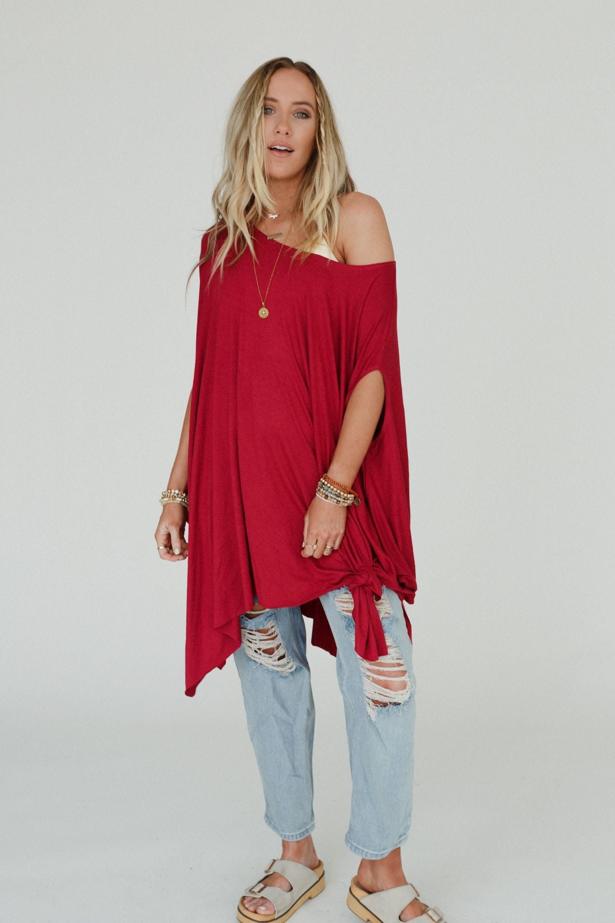 The Wren Tunic - Cranberry Red