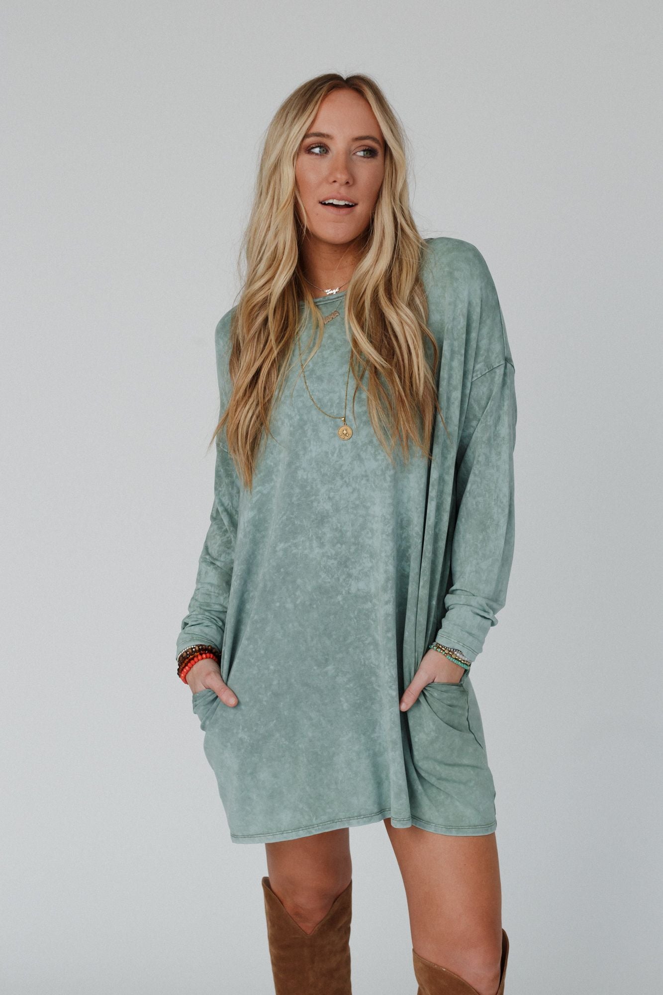 Archie Drop Shoulder Tunic - Olive