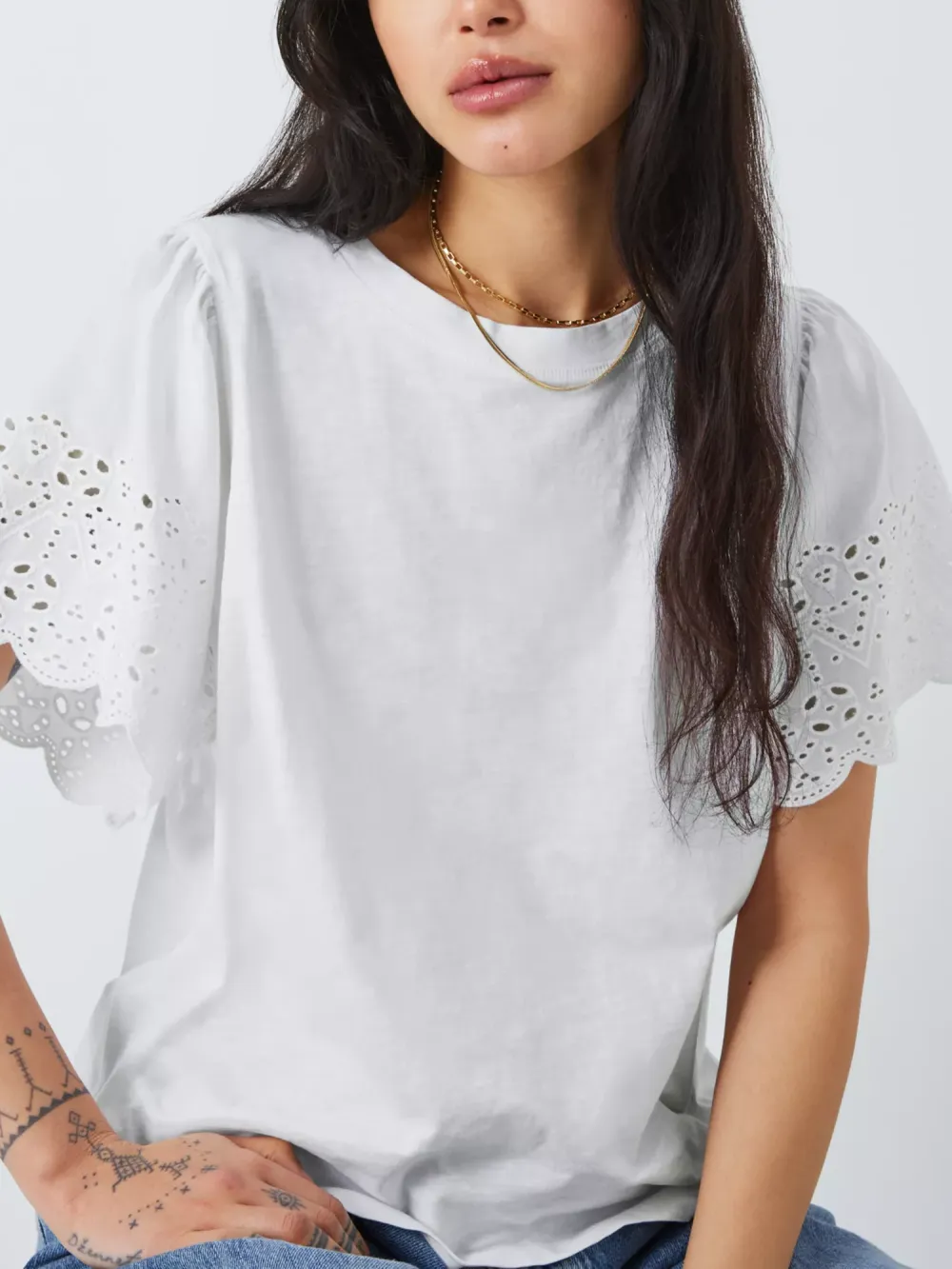 Bobby Broderie Anglaise Sleeve T-Shirt