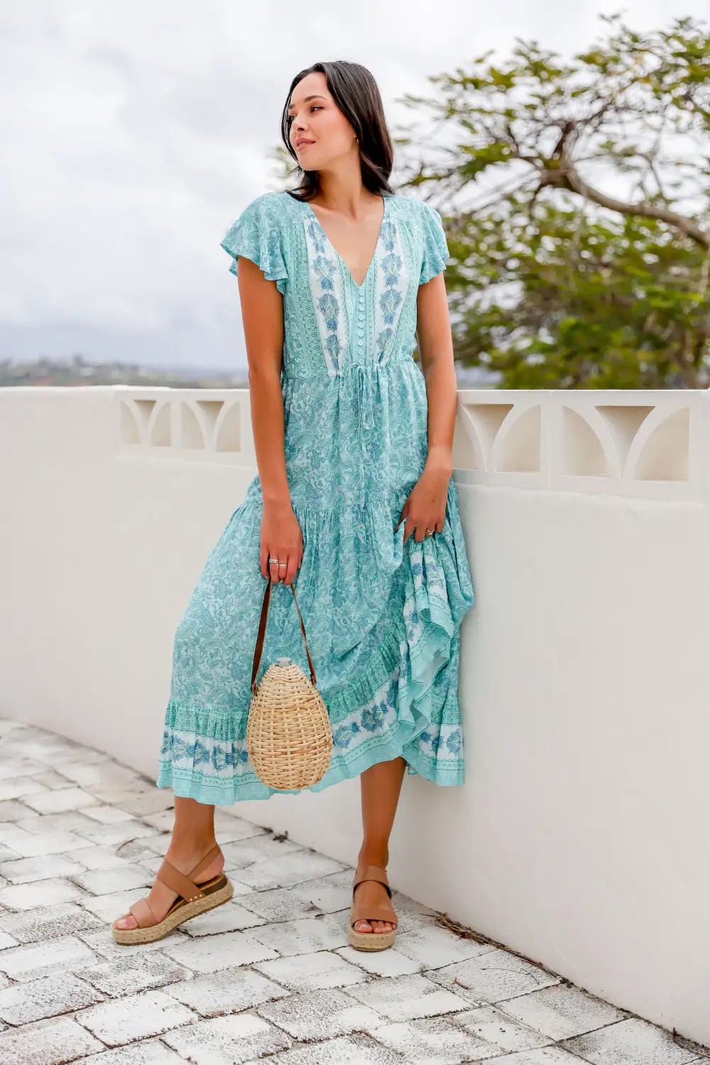 The Cora Maxi Dress - Serenity Green