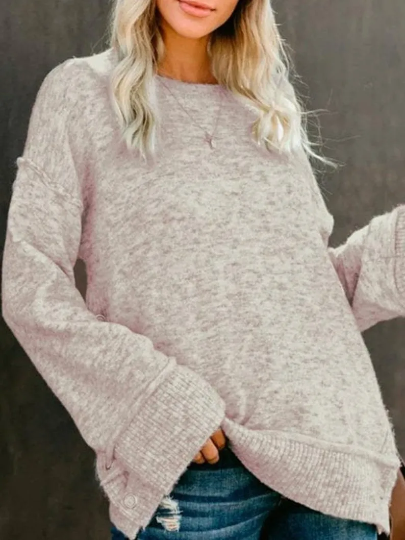 Button Knitted Pullover Sweater