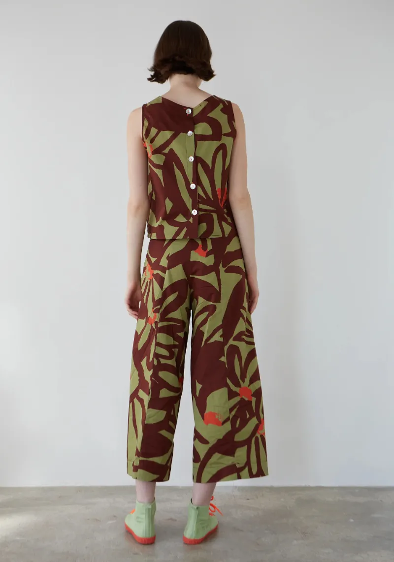 KHAKI FLOWERS BOMBA PANTS