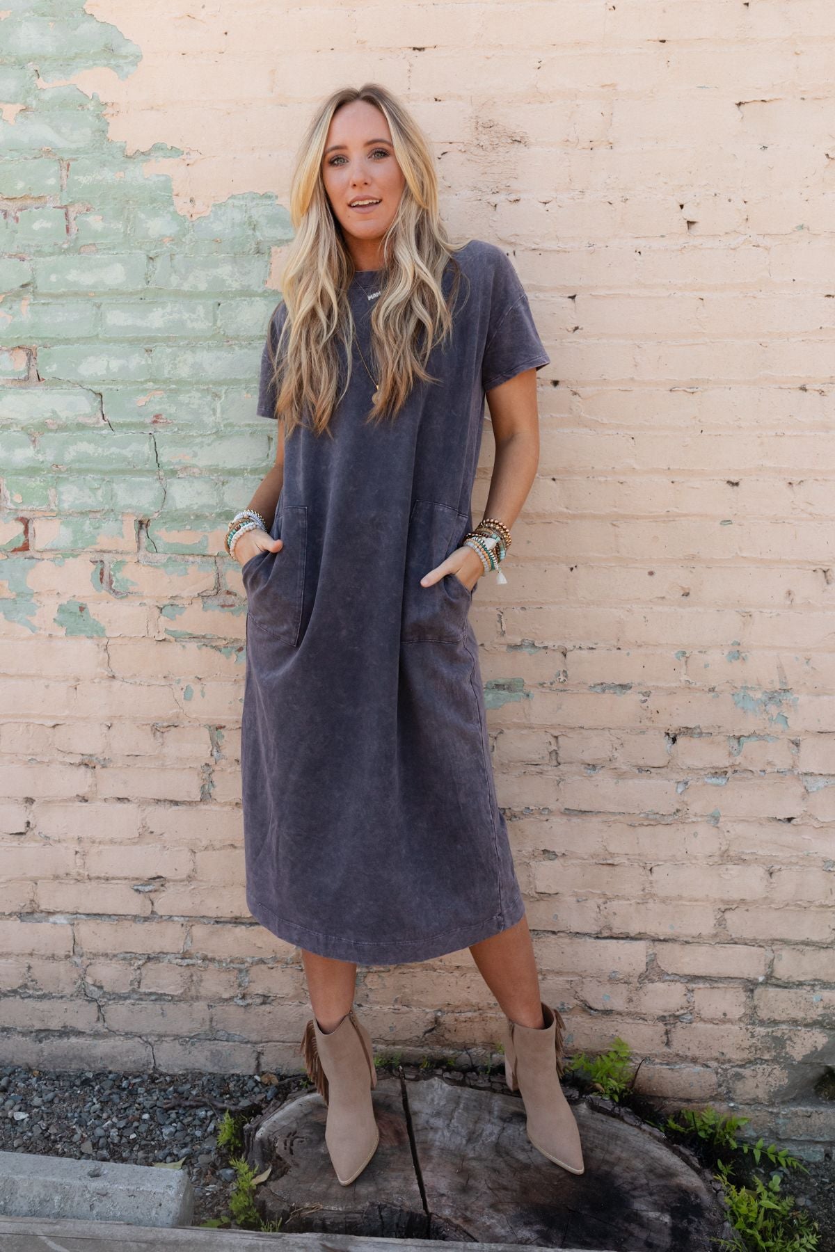 Long Weekend Maxi Tee Dress - Charcoal