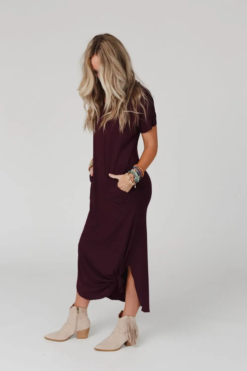 Call It Comfort Tee Dress - Plum