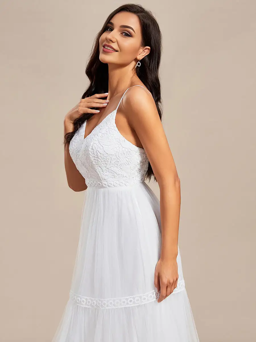 Spaghetti Straps Embroidery Wholesale Wedding Dresses