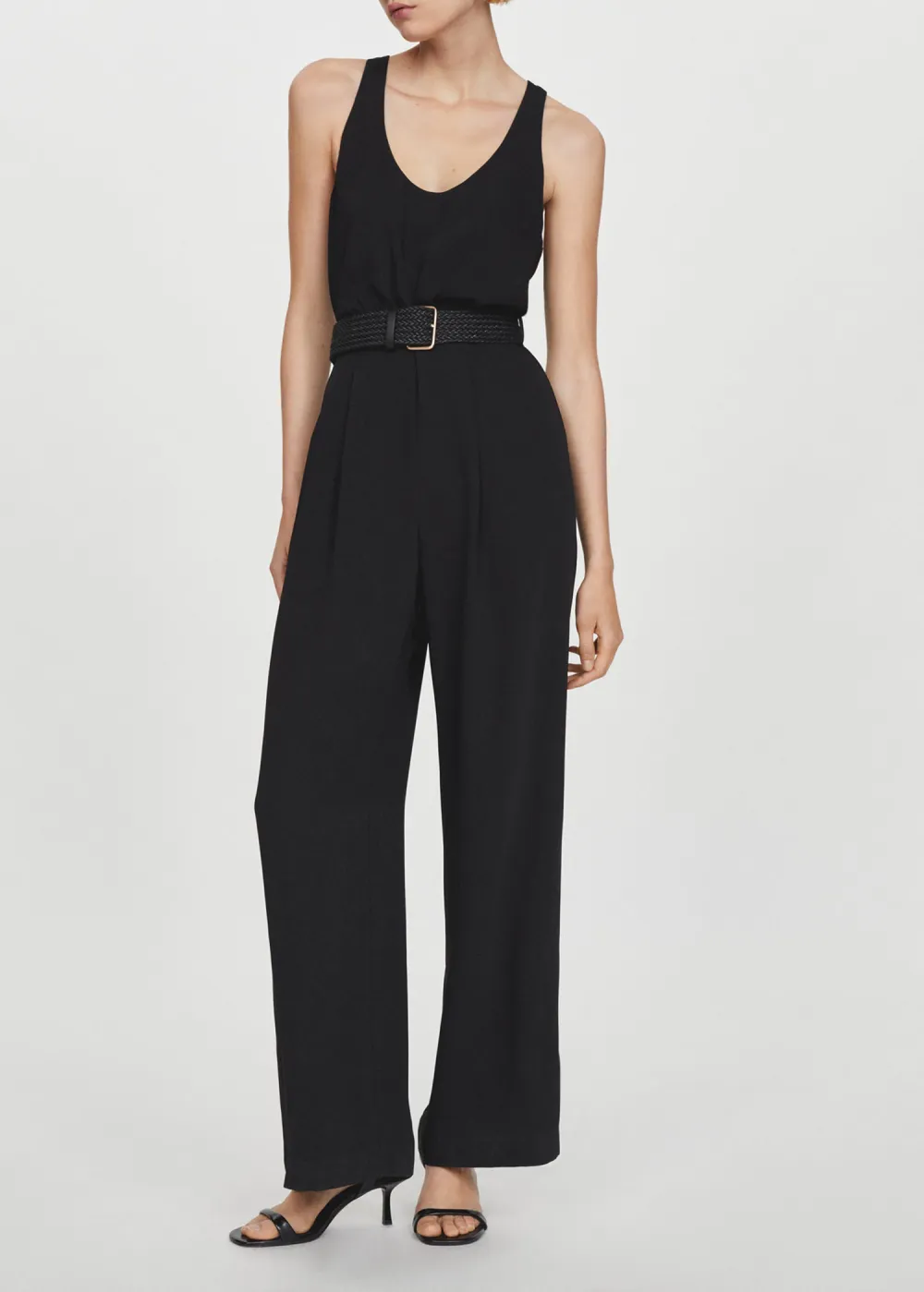 Belt long jumpsuit