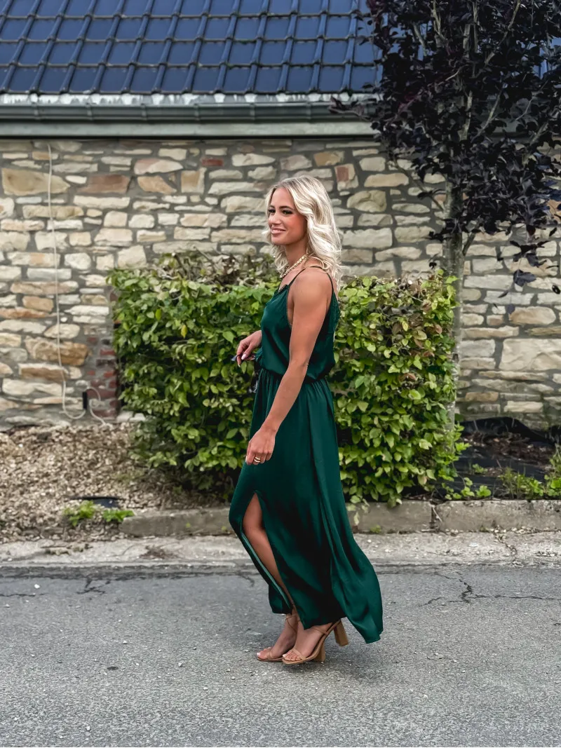 SIANNA LONG DRESS - FIR GREEN