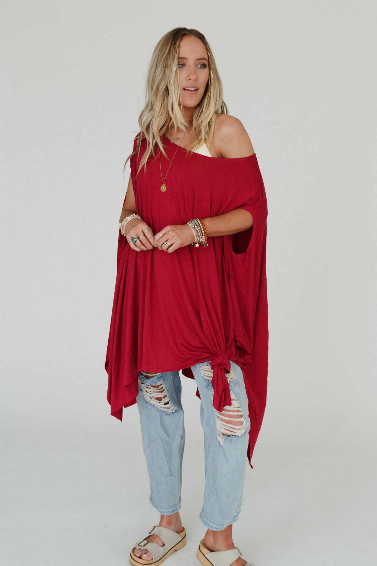 The Wren Tunic - Cranberry Red