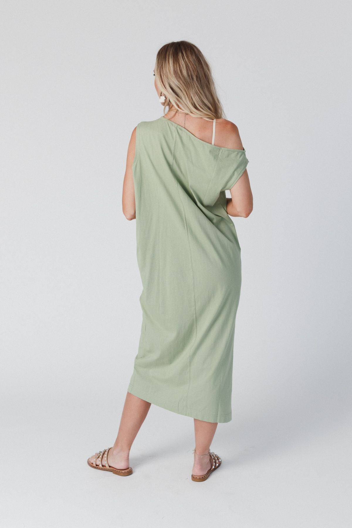 Taking Sides Dress - Light Olive