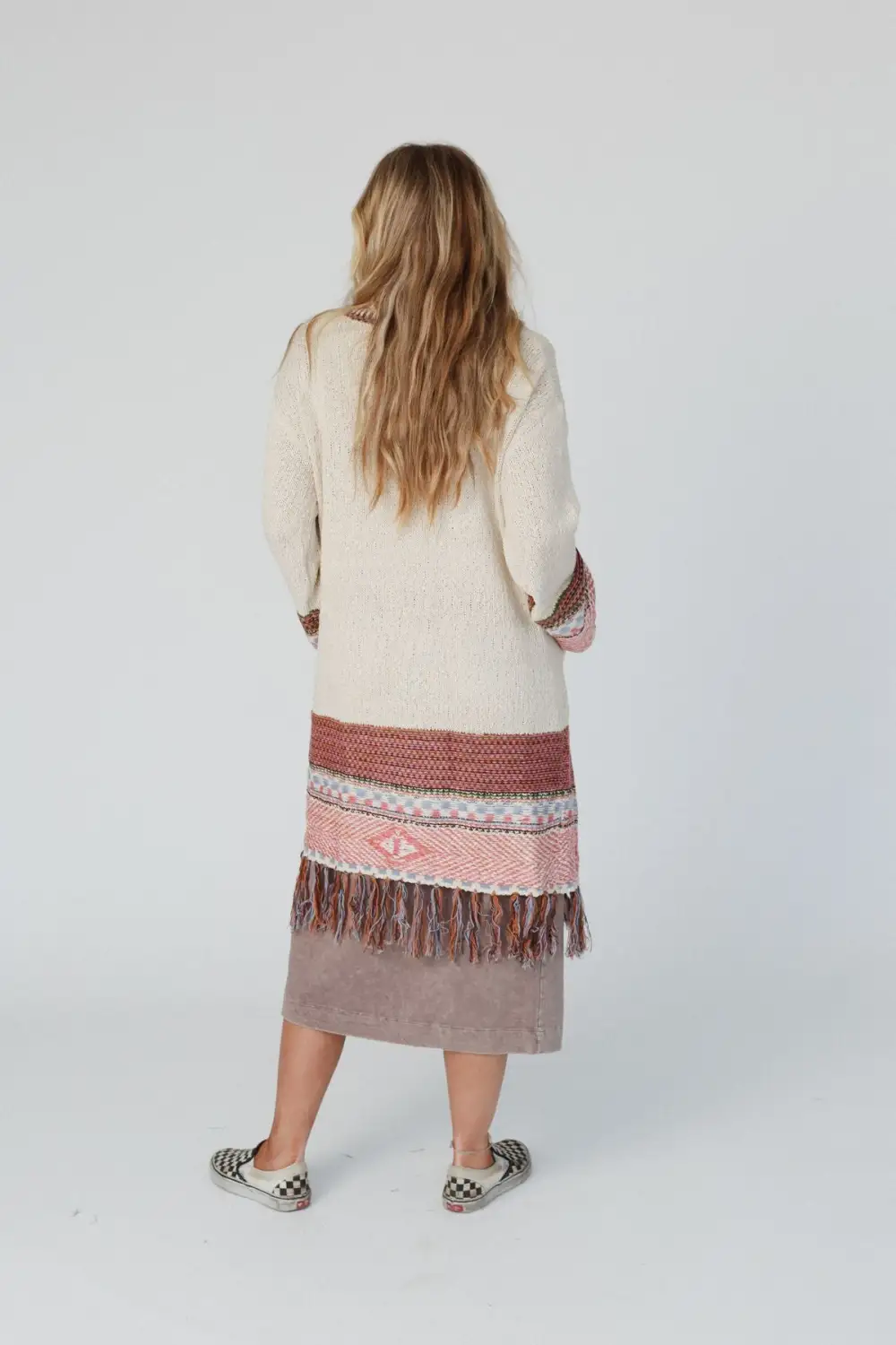 Yuma Fringe Cardigan - Oatmeal