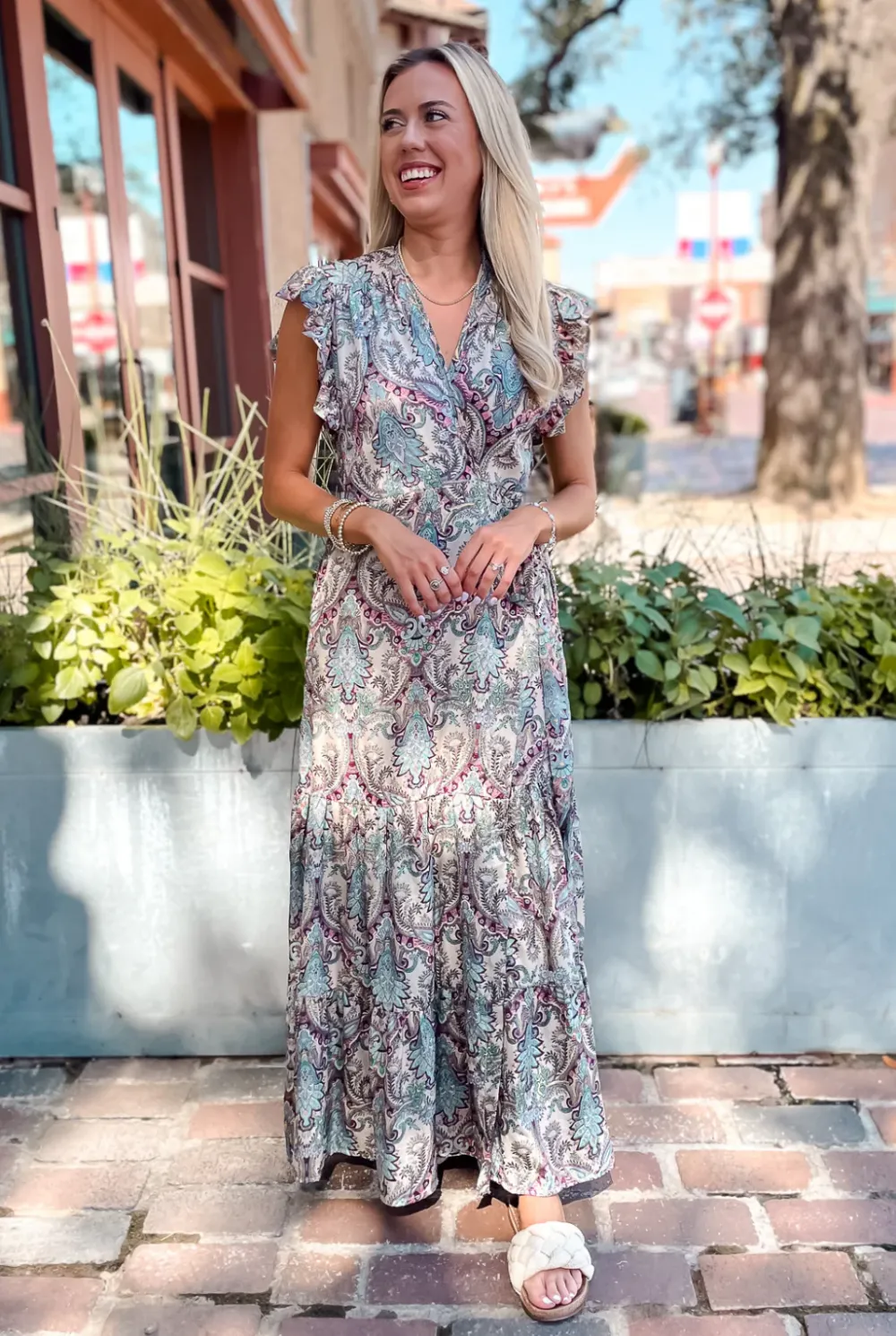 Plum Paisley Wrap Dress