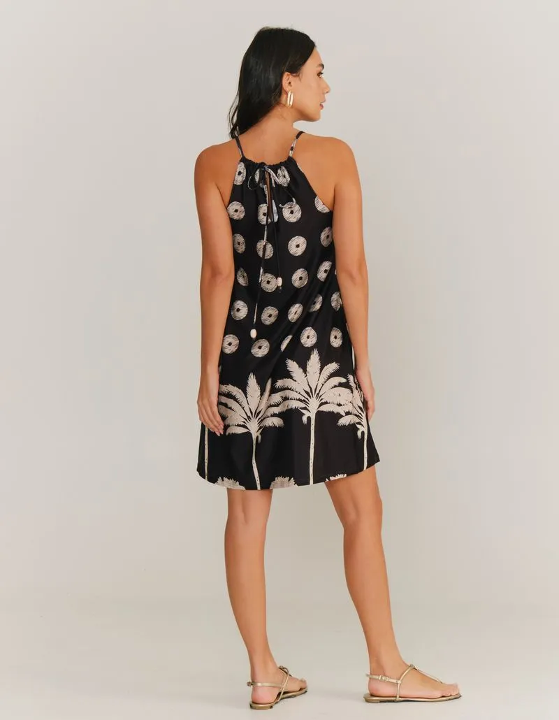 Short Printed Dress Ventos - Black