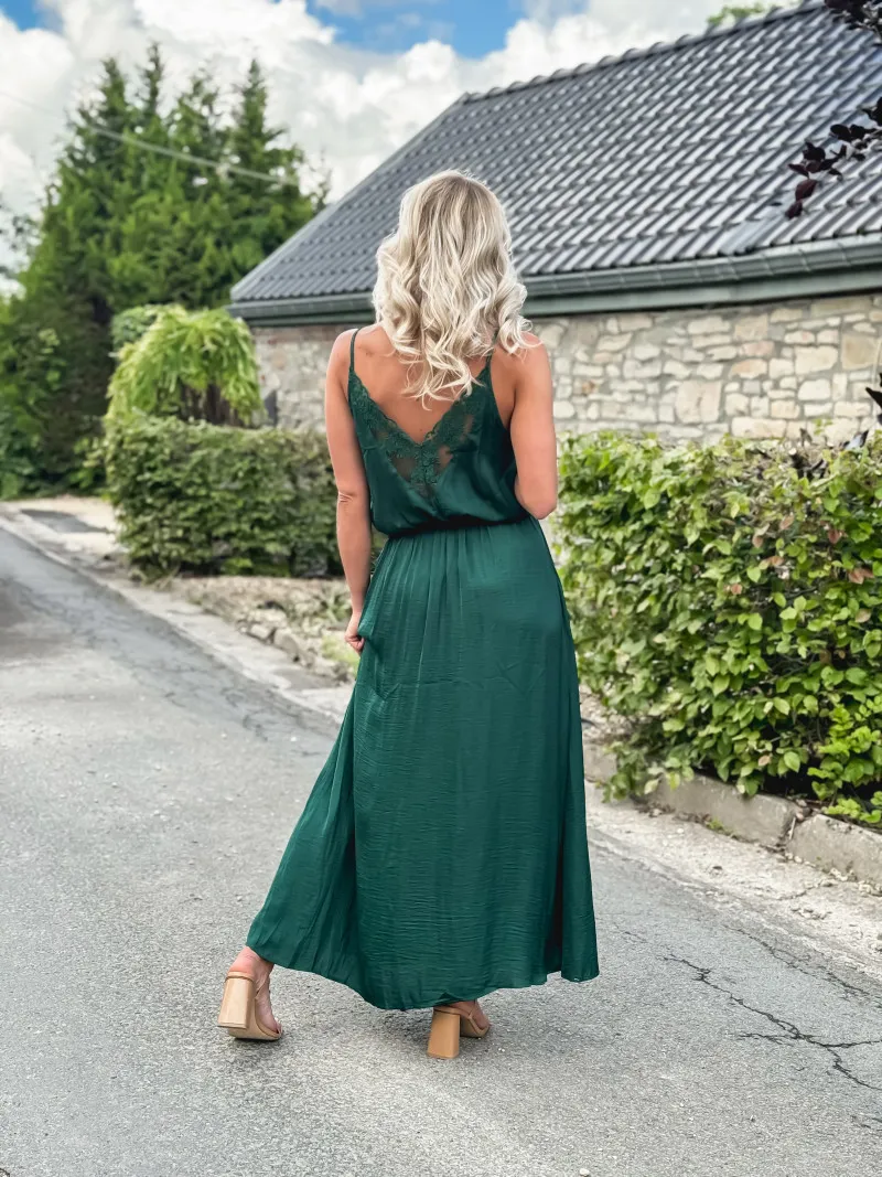 SIANNA LONG DRESS - FIR GREEN