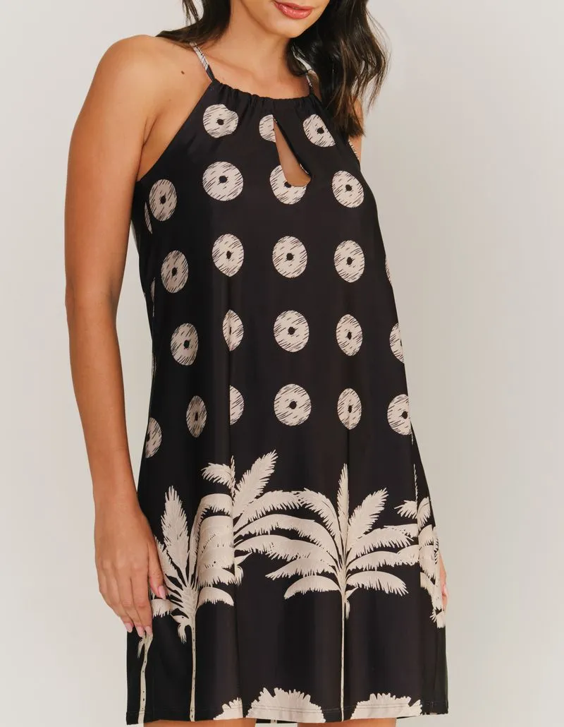 Short Printed Dress Ventos - Black