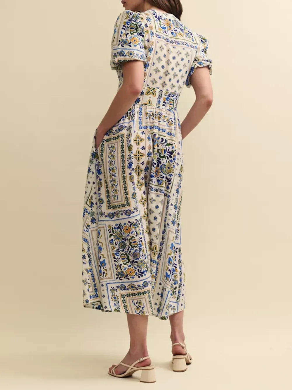 Starlight Illana Borders Floral Print Midi Dress