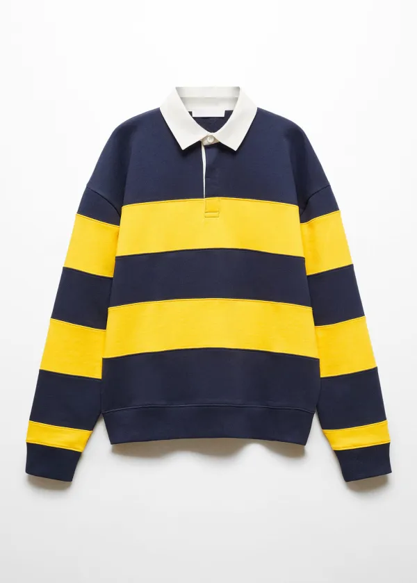 Striped cotton polo shirt