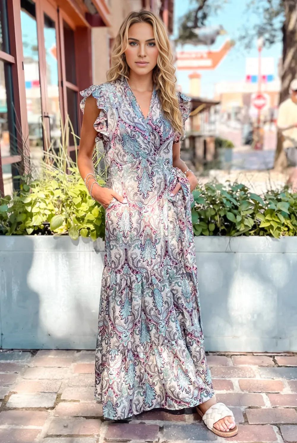 Plum Paisley Wrap Dress