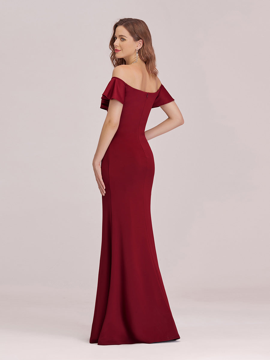 Off Shoulder Wholesale Stain Evening Dresses With Empire Waist