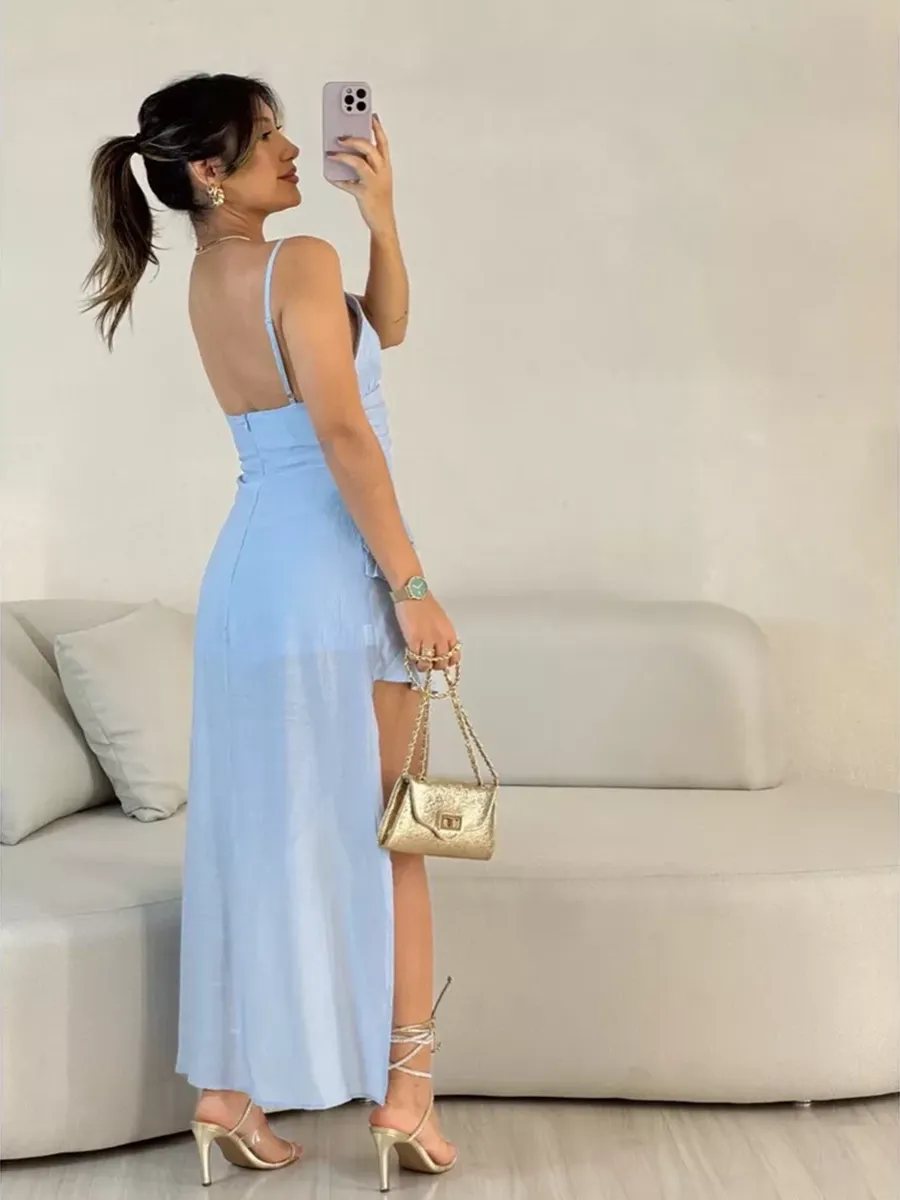 Jessica Boho Baby Blue Dress