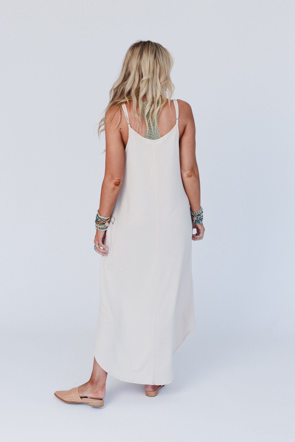 Perfect Round Hem Bralette Maxi Dress - Coconut