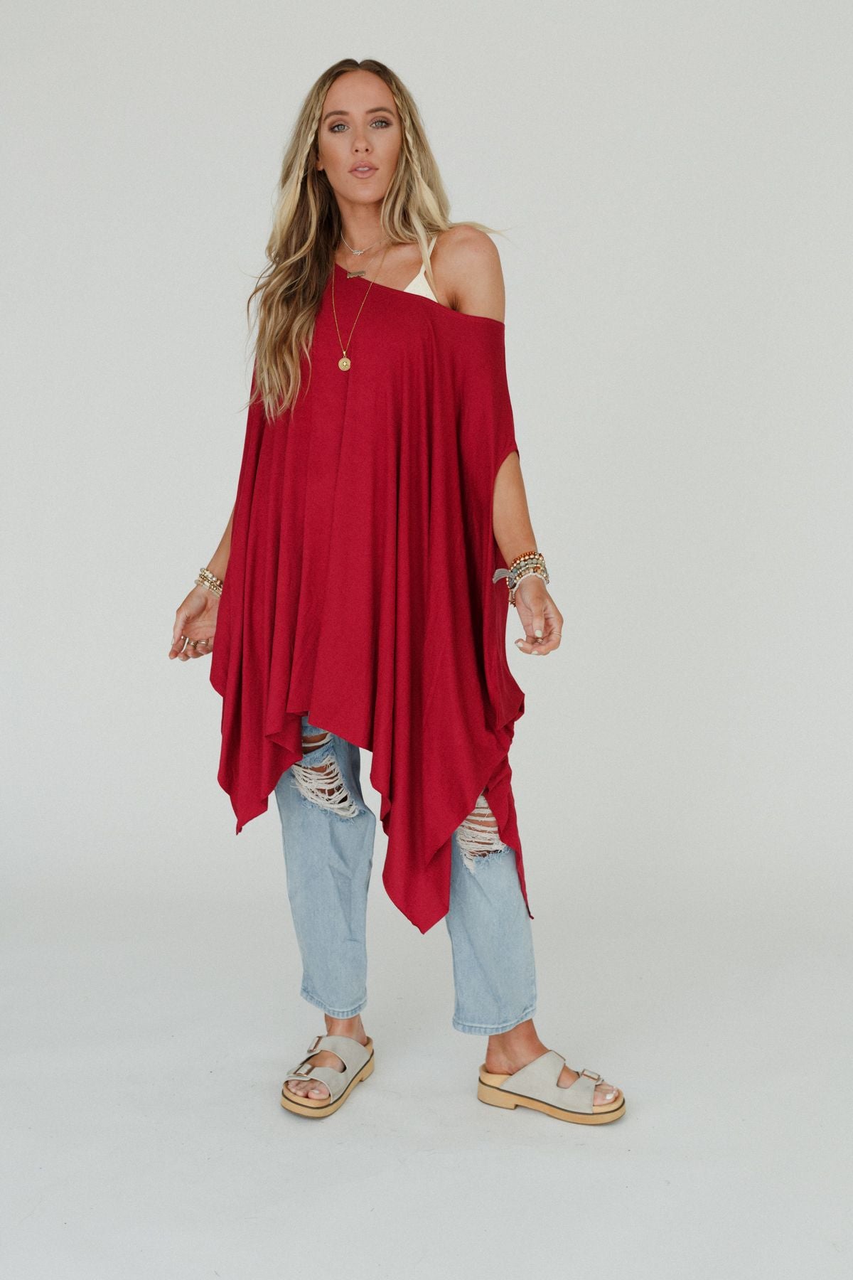 The Wren Tunic - Cranberry Red