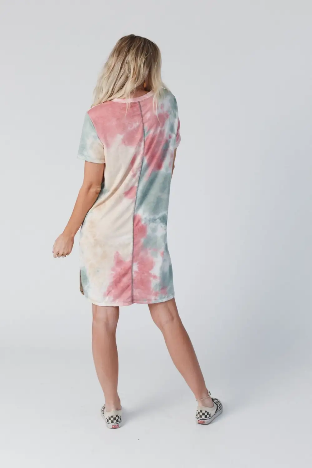 On The Daily Oversized Slit Tee Dress - Tie Dye