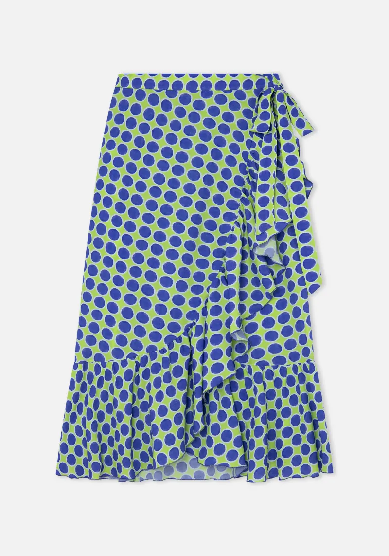 LIME PRINTED WRAP SKIRT