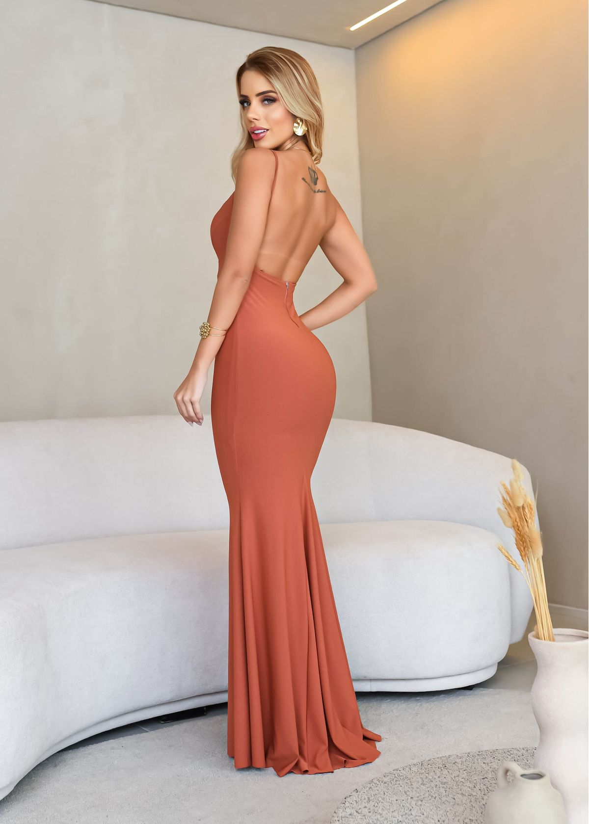 Mermaid Long Dress with Thin Straps