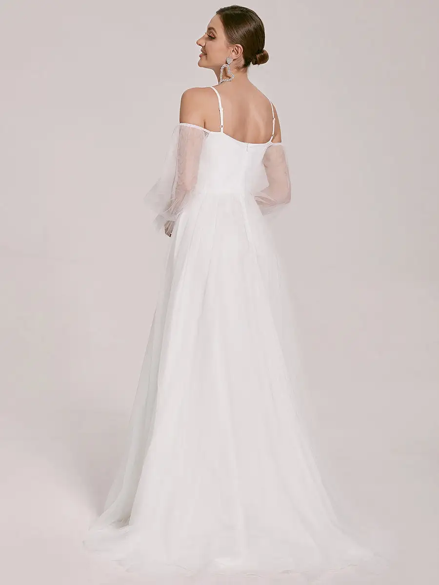 See Through Lantern Sleeves Wholesale Wedding Dresses