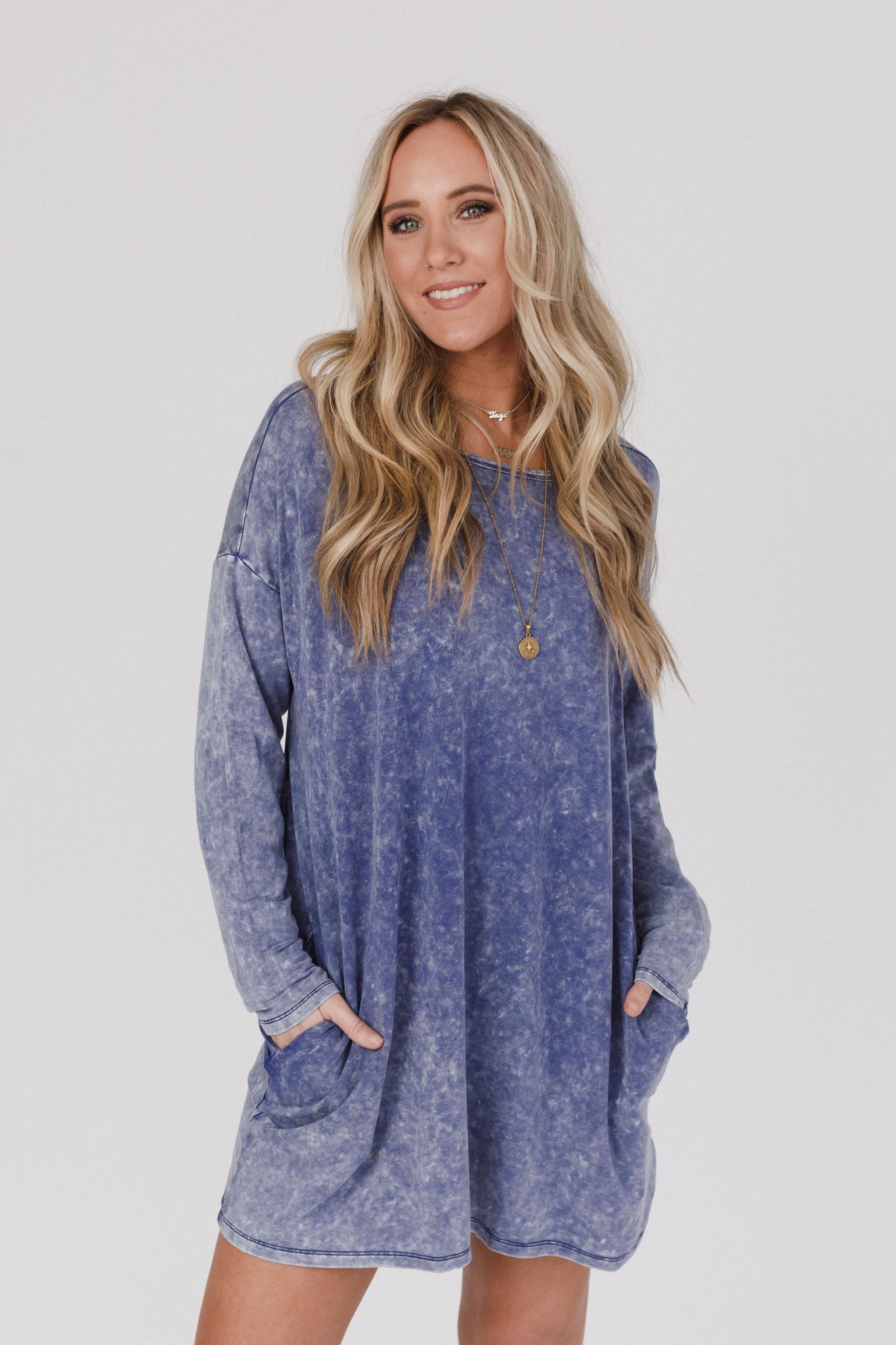 Archie Drop Shoulder Tunic - Blue