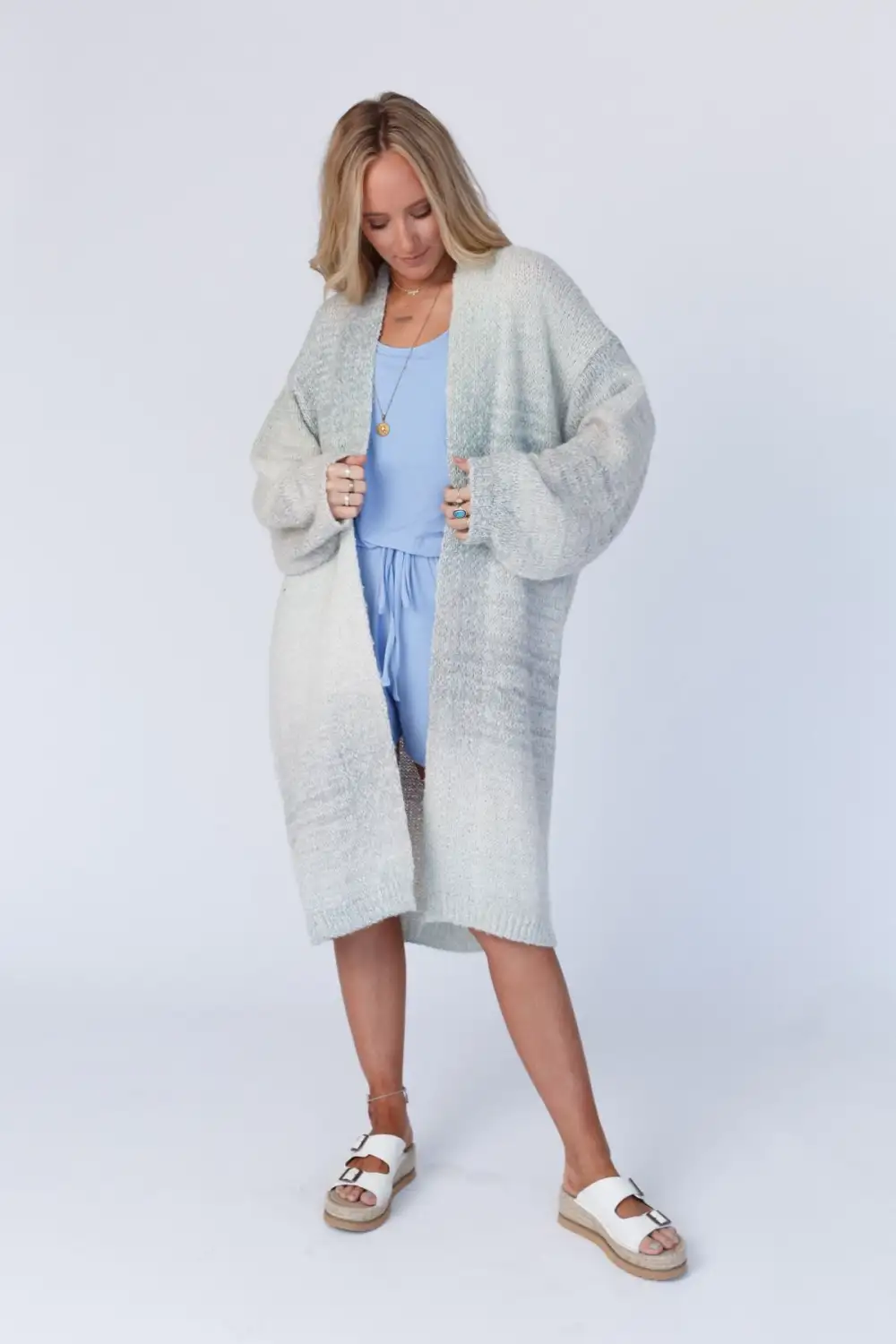 Cuddle Up Cozy Long Cardigan - Sage