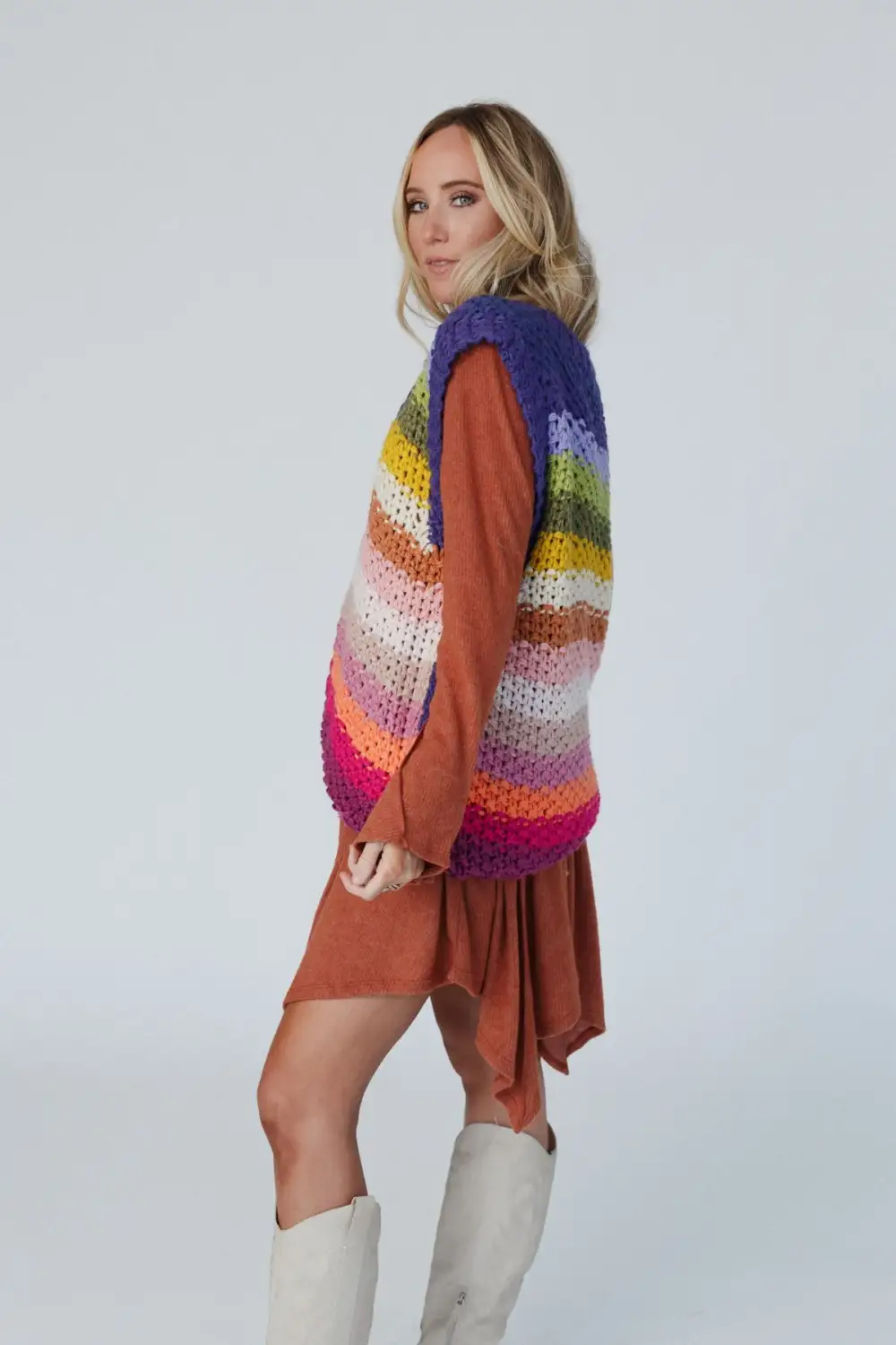 Wrapped Up In Color Knit Vest - Multi