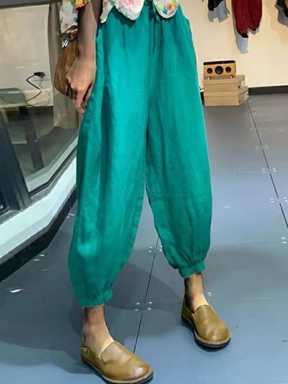 Women's Cotton Linen Loose Casual Leggings Harlan Pants
