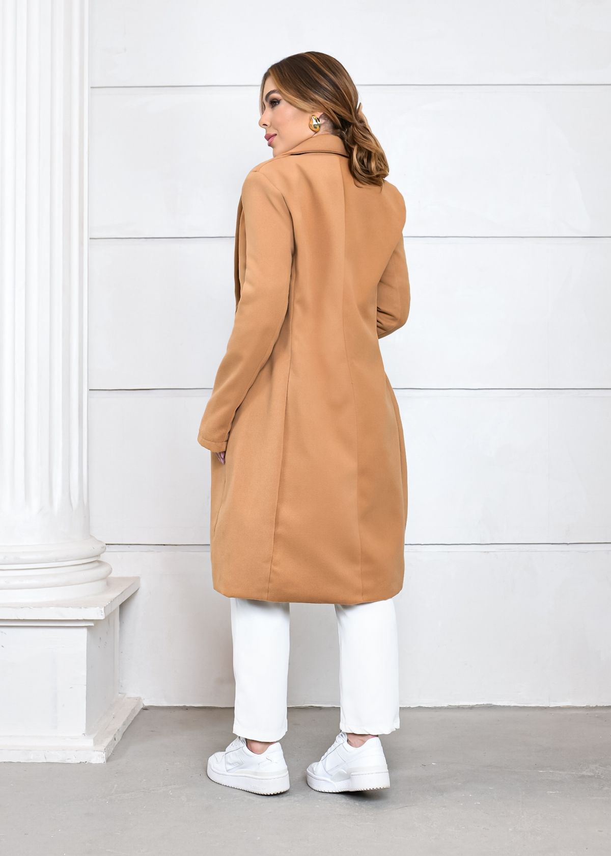 Beaten Wool Trench Coat