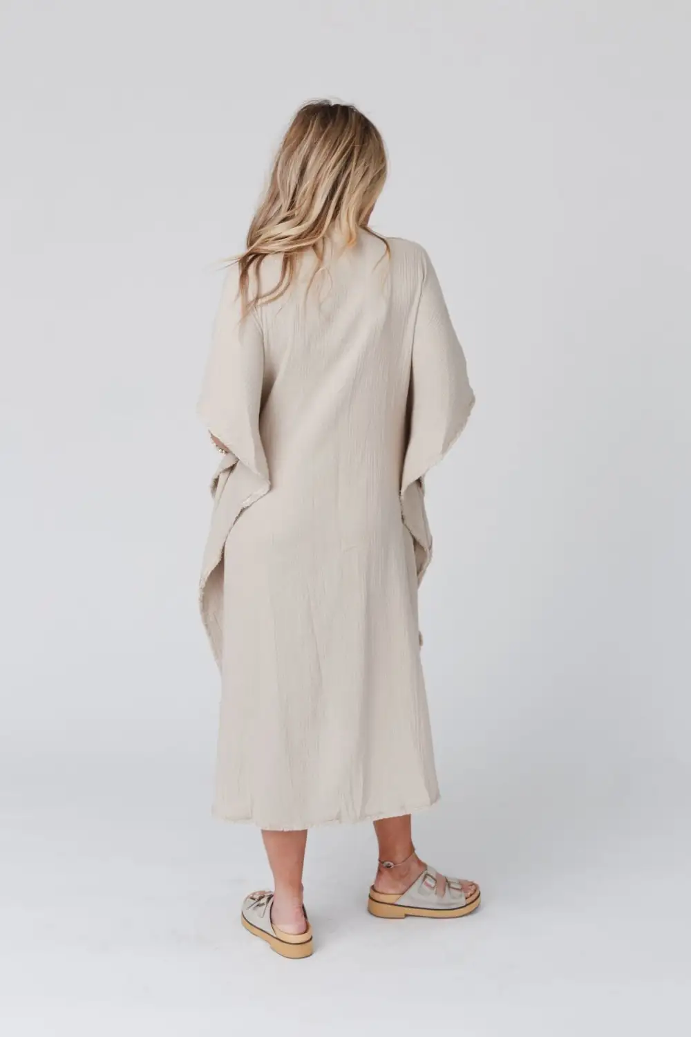 All My Days Button Down Midi Dress- Taupe