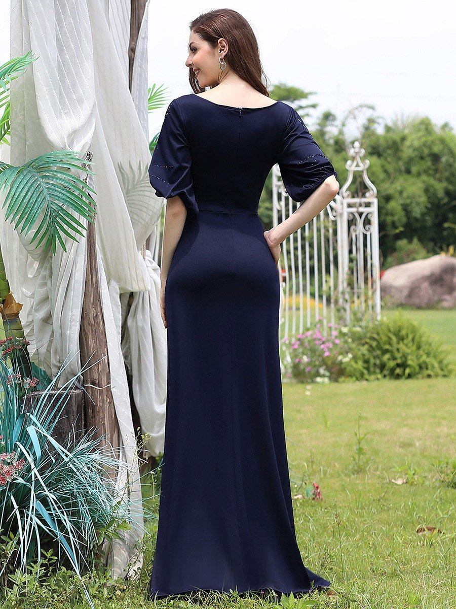 Trendy Round Neck Wholesale Chiffon Fishtail Evening Dress