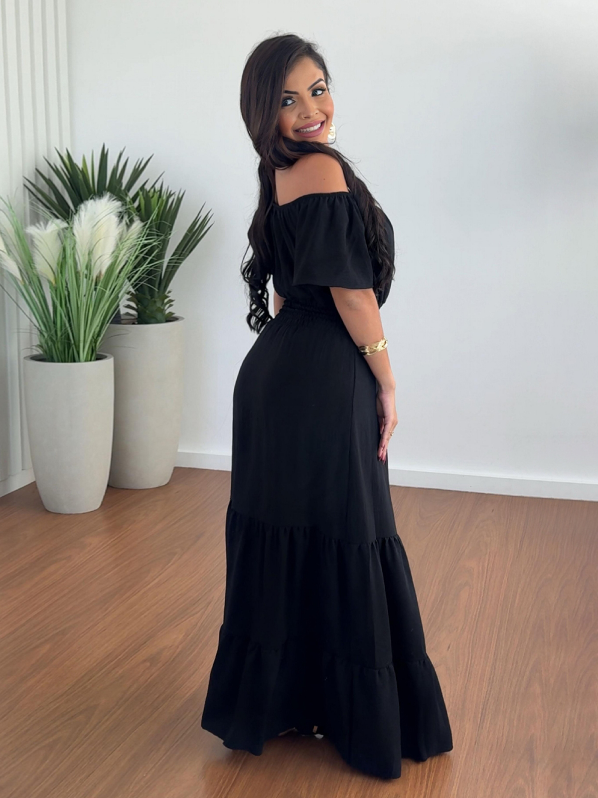 LONG BLACK DEC DRESS