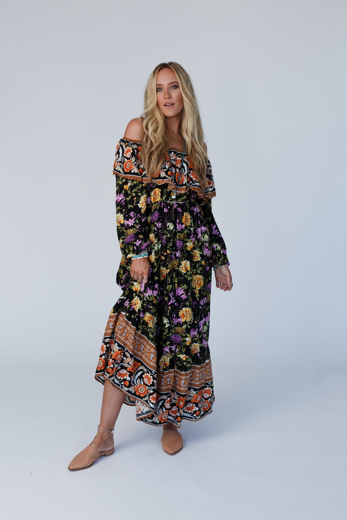 Dear To Me Floral Maxi Dress - Black