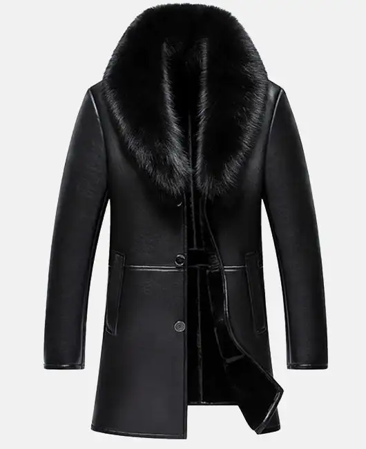 Fur Collar Lined Single Breasted Thermal Coat