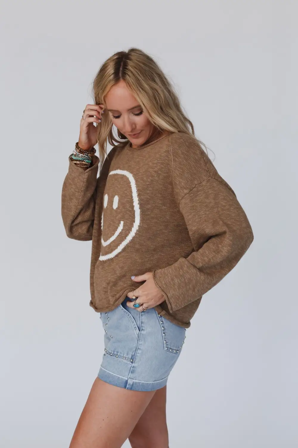 Made You Smile Sweater - Taupe