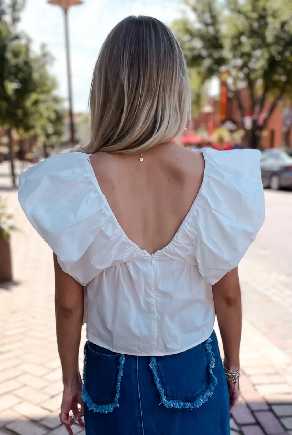 Popplin Ruffle Top