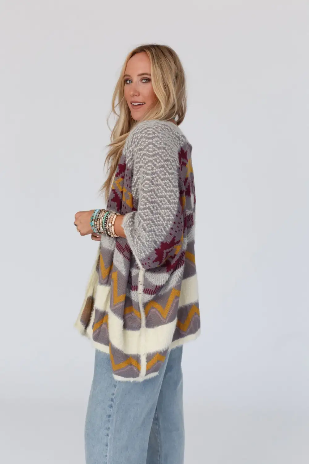 Belize Kimono Sleeve Cardigan - Burgundy