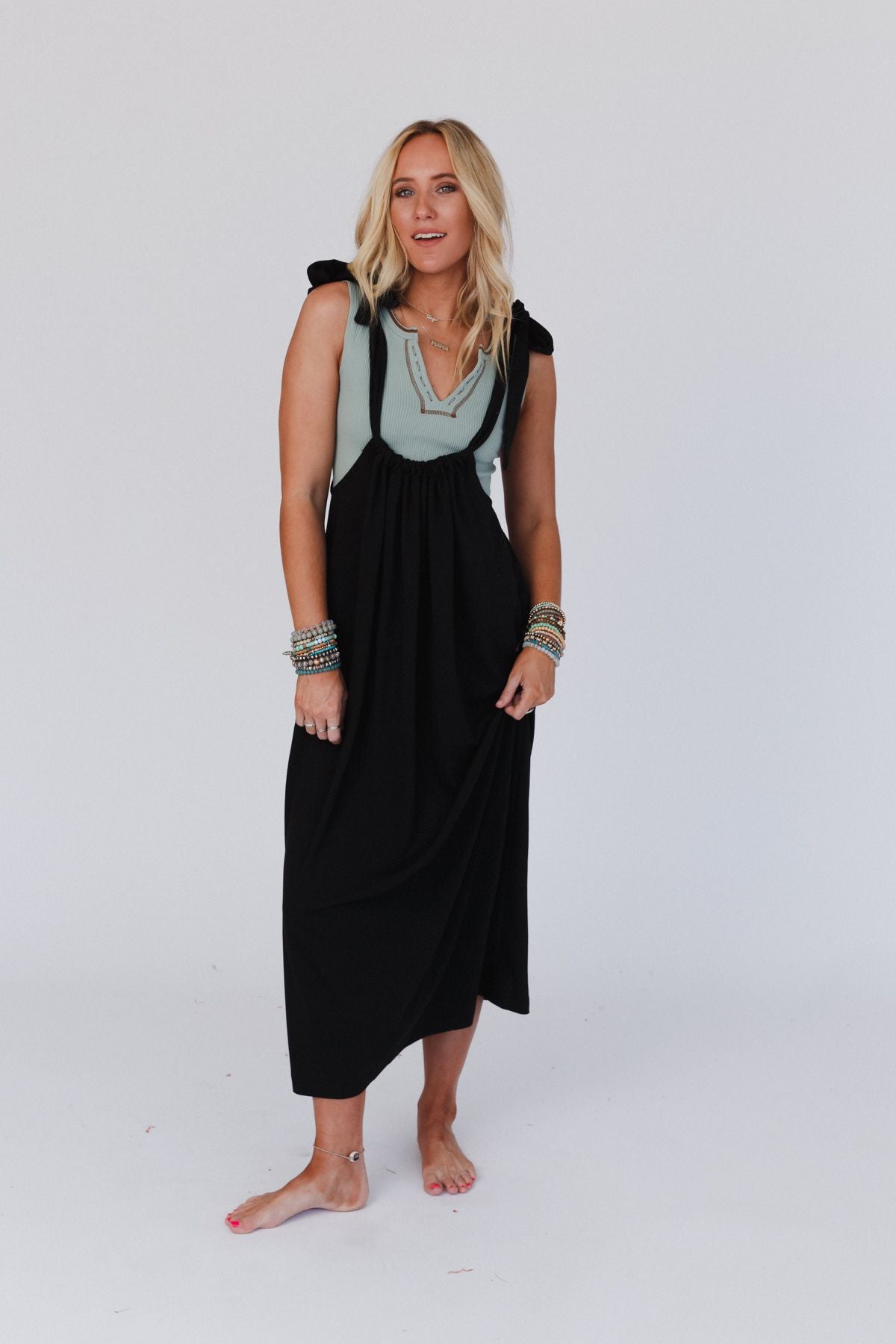 Forever Relaxed Gathered Dress - Black