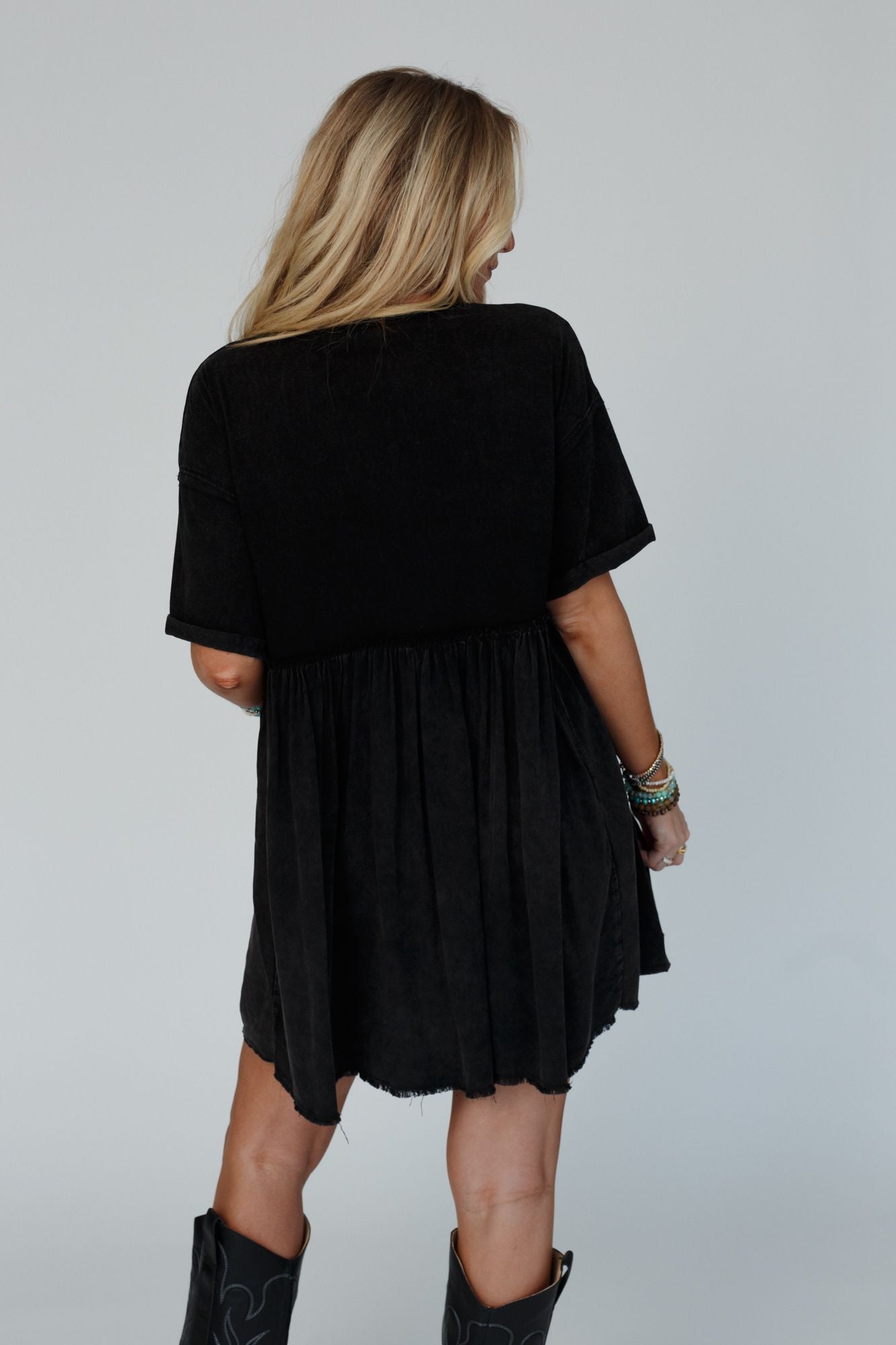 Keep In Touch Tunic Dress - Black