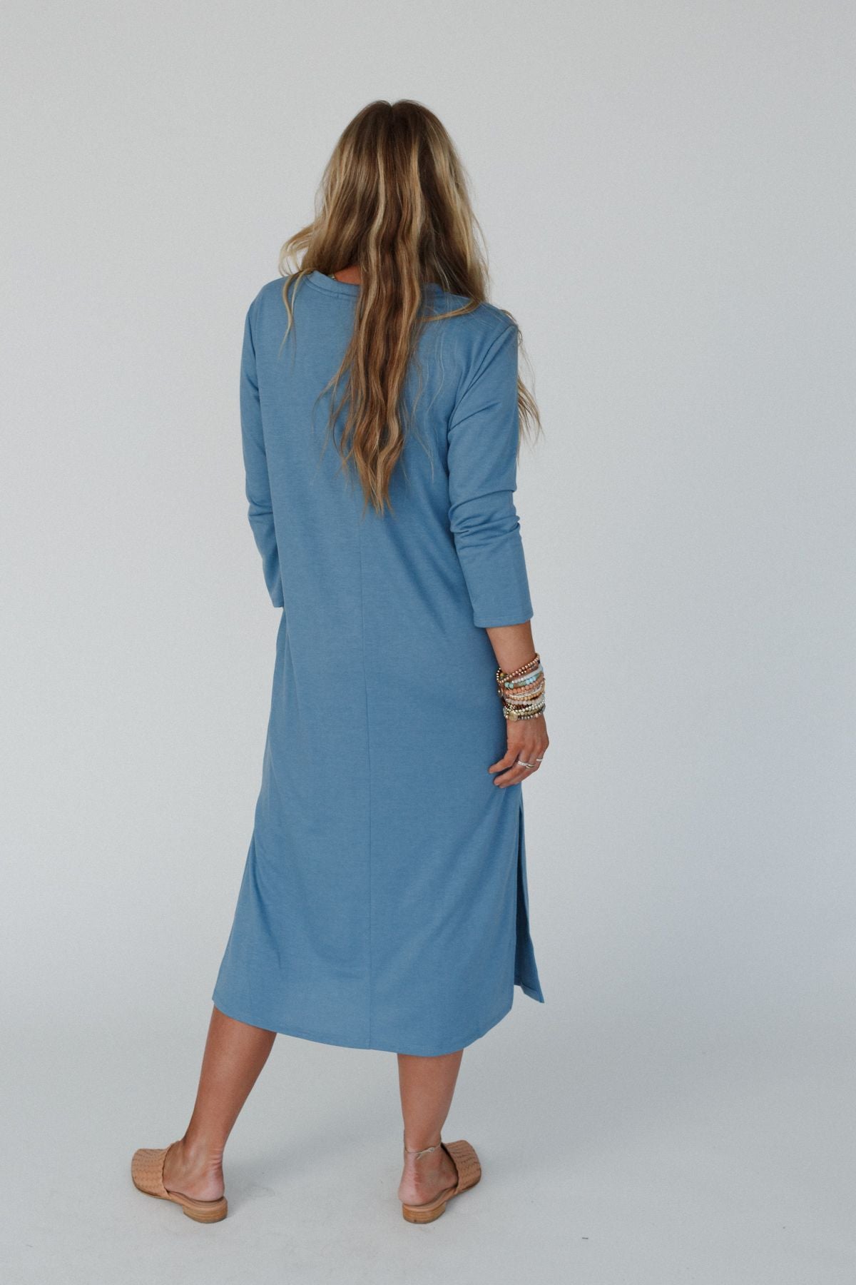 Soul Shine Pocketed Midi Dress - Denim