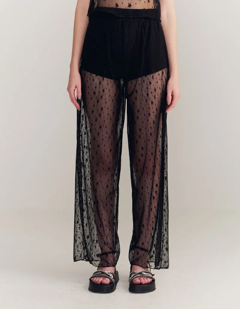 Stars Tulle Pants - Black